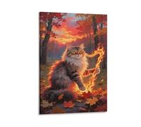 YYVKPMLXC Turkish Angora Cat Wall Art Forest at Sunset Canvas Print Artwork Decor by Paintings Ready To Hang for Living Room Decoration 08x12inch(20x30cm)