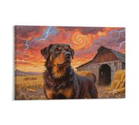 YYVKPMLXC Wall Art Rottweiler Butcher Dog Canvas Print Rural Farm Giclee Artwork Pictures Decor by Paintings Ready To Hang for Home Decoration 08x12inch(20x30cm)