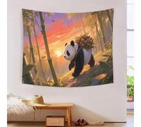 YYVKPMLXC Wall Blanket Panda Tapestry Wall Hanging, 3D Bamboo Forest Sunset Print Aesthetic Tapestry Soft Polyester for Bedroom Living Room Home Decor 70cmx100cm