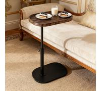 YYW Adjustable C Shaped Side Table, C Table End Tables for Sofa, 360° Swivel Sofa Tables for Livingroom,Bedroom,Study and Small Spaces (Vintage Brown)