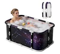YYW Foldable Ice Bath Tub, Large Portable Soaking Bath Tub for Home Outdoors Gyms (Starry sky)