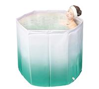 YYW Portable Foldable Ice Bath Tub, Large Portable Bath Tub for Home Outdoors Gyms, Collapsible Soaking Bath Tub for Shower, Fast Muscle Recovery (Light Green,70cm Insulation Set)
