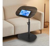 YYW Side Table TV Tray for Couch, Height Adjustable 360° Swivel Walnut | 90° Tiltable, Height Adjustable, 360° Swivel, C Shaped, Perfect For Small Spaces