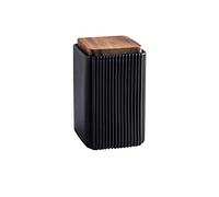 YYW Square Food Storage Jar, Ceramic Cookie Jars Kitchen Canister with Airtight Lid, Great Food Storage Canister for Coffee Bean, Tea, Spices or Snacks Storage (Black,Small Size,13cm*10cm)