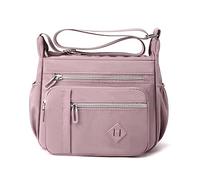 YYW Women Crossover Bags for Women Multi Pockets Solid Coloured Cross Body Shoulder Bag for Ladies Waterproof Large Capacity Messenger Bag with Adjustable Strap (Pinkish pink)