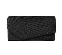 YYW Women Nude Evening Bags Sparkly Rhinestone Clutch Messenger Handbag for Women With Detachable Chain Strap Bag for Women Bridal Wedding Parties Cocktail Party (Black)
