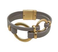 YYWANGART Leather Bracelet for Women Wrap Bracelet Handmade Layered Leather Cuff Big Gold Circle Double Disk Multi Strand Bangle Bracelet for Women Trendy Minimalist Jewelry, 7.87inch, Leather, no