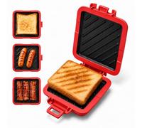 YYWAVLET Microwave Toastie Maker, Non-Stick Silicone, Red