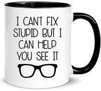 YYWUDISHOP - I Can't Fix Stupid But I Can Help You See It Mug | optometrist Mug, Funny Mug Sayings, Eye Doctor Mug, 11oz Ceramic Coffee Mug/Tea Cup