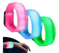 YYwwLX 3 Pack LED Light Up Armbands for Running, Rechargeable Light Up Arm Bands for Night Walking Runners Jogging Dog, Green Blue Pink Adjustable Lights Glow in The Dark Bracelets for Party