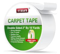 YYXLIFE Double Sided Carpet Tape for Area Rugs Carpet Adhesive Removable Multi-Purpose Rug Tape Cloth for Hardwood Floors, Carpets Heavy Duty Sticky Tape, 2 Inch x 10 Yards, White