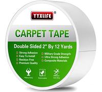 YYXLIFE Double Sided Carpet Tape for Hardwood Floors,Area Rugs Carpet Adhesive Removable Multi-Purpose Rug Tape Cloth Outdoor Steps,Heavy Duty Sticky Tape,2Inch x 12 Yards,Clean