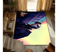 yyxsgdmw Door Mat Anti-Slip Kitchen Bedroom Handmade Rapper M-Mf Singer Tufted Rug Carpet Doom Living Room Entrance Decoration Q4375 100×160Cm