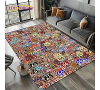 yyxsgdmw Retro America Historic Route 66,Mother Road,Mãe Estradacarpet Rug For Living Room Bedroom Home Sofa,Area Rug Non-Slip Floor Mat Q4771 100×160Cm