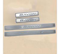 YYYQP 4Pcs Car Stainless Steel Kick Plates Non-Slip Scuff Door Sill Protector, for Hyundai Bayon 2024 2023 2022 2021 Decorative Accessories