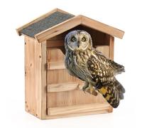 YYYUAN Owl House - Box Style, Wooden, For Screech Owls, Saw-whet, American Kestrel, Easy Assembly, Outdoor Bird Nest