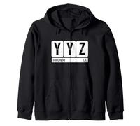 YYZ Toronto Canada Travel Souvenir Black Text Zip Hoodie