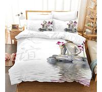 YYZBS Super King Duvet Set white classical Buddha statue 3d Hd Polyester Fiber Super King Duvets Sets，Soft Cosy Duvet Cover Bedding Set With Pillowcases - Super King 260cm X 220cm
