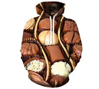YYZOVBNN 3D Printed Hoodie with Food, Snacks, and Desserts; Cool Men's Hoodie Season - Loose Fit Sweatshirt