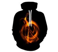 YYZOVBNN Abstract flame art 3D print hoodie, cool men's hoodie, loose fit sweatshirt.