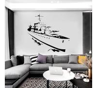 YYZOVBNN Battleship Navy Ship War Wall Sticker Living Room Kids Boys Bedroom Playroom Decal Removable Modern Wallpaper Vinyl Home Decor,64x57cm