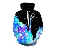 YYZOVBNN Brilliant Starry Sky Paint Graffiti 3D Print Pullover Sweatshirt for Men and Women, Casual Loose Sweatshirt, Cool Hoodie
