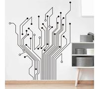 YYZOVBNN Computer Science Circuit Board Wall Sticker Circuit Tree Circuit Diagram Wall Decal Nursery Kids Room Bedroom Vinyl Art Decal，71x56cm