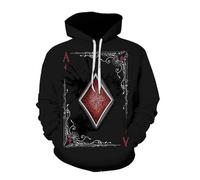 YYZOVBNN Creative 3D printed playing card pullover sweatshirt for men and women, casual loose sweatshirt, cool hoodie