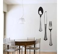 YYZOVBNN Kitchen Dining Room Wall Sticker Spoon Knife Fork Decal Spoon Knife Fork Cutlery Set Vinyl Wall Decal Home Decor Waterproof Art Mural，42x110cm