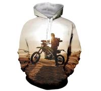 YYZOVBNN Outdoor extreme motorcycle rider 3D printed casual hoodie, loose-fitting and stylish sports hoodie for spring and autumn.