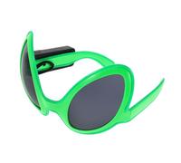 YYZTXF Neon Green Glow-in-the-Dark Sunglasses with Alien-Inspired LED Lights for Halloween Parties and Festivals