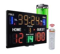 YZ Battery Powered Electronic Basketball Scoreboard with Shot Clock, 12/14/24/30S Custom Shot Clock Digital Scoreboard with Remote, Countdown Timer Clock Score Keeper for Multisports Indoor Outdoor