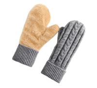 YZAUKDM Winter Gloves Fleece-Lined And Thickened Knitted Gloves, Double-Layered Warm Ski Bag, Finger-To-Finger-grey3-A
