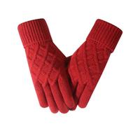 YZAUKDM Winter Gloves Knitted Gloves, Thickened And Extended For Winter Outdoor Cycling, Perfect For Keeping Warm-red3-A