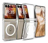 YZB Magnetic for Motorola Razr 2024 & Razr 2025 Case, Crystal Clear | Compatible with MagSafe | Slim Fit Lightweight & Flexible Non-Slip Shockproof Protection, Hard PC Back with TPU Bumper