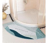 YZBBSH Corner Shower Mats Non Slip,Curved Bath Mat for Bathroom and Shower, Semi-Circular Bath Mat Washable Bathroom Rug Corner Bath Tub Floor Carpet (B)