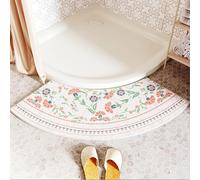 YZBBSH Corner Shower Mats Non Slip,Quadrant Curved Shower Mat,Curved Bath Mat For Bathroom And Shower, With Non-Slip Bottom, Machine Washable (A)