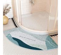 YZBBSH Curved Bath Mat for Bathroom and Shower, Corner Shower Mats Non Slip, Ultra Soft Microfiber Bathroom Carpet,Strong Water Absorbent Bathroom Rug, Machine Washable, 45x100cm,C