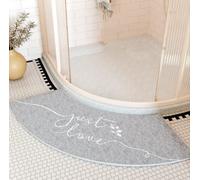 YZBBSH Curved Bath Mat for Shower, Corner Non-Slip Mats, Ultra Soft Microfiber Carpet, Strong Water Absorbent Rug, Machine Washable, 45x100cm, A