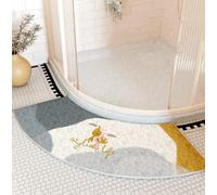 YZBBSH Curved Bath Mat, Non Slip, Ultra Soft Microfiber, Strong Water Absorbent, Machine Washable, 45x100cm, Eggplant