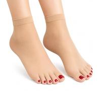 YZBBSH Instant Pedicure Sheer Toe Tights, Five Finger Ankle Socks with Nail Art, Thin Toe Separated Stockings for Heels Flats Sandals (1pair)