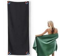YZBBSH Outdoor Magnetic Bath Towel, Magnet Towel,Quick-Dry Sand-Resistant Beach Towel,Super Absorbent with Magnetic Closure for Beach, Pool, Travel, Gym & Camping (Black)
