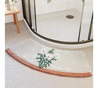 YZBBSH Quadrant Curved Shower Mat 40x100cm Microfibre Corner Shower Mats Non Slip, Soft Corner Bath Mat Carpet for Circular Shower, Strong Water Absorbent Bathroom Rug, Machine Washable,B