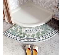 YZBBSH Quadrant Curved Shower Mat, Non-Slip Corner Shower Mats, 45x100cm Microfiber, Machine Washable, B