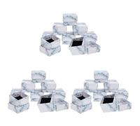 YZCIS 16 pcs Chic Ring Multifunctional Bracelet Wedding Decorative for Practical Cardboard High-end Shipping Marble Holder Display Engagement White Cases Case Earring Wrapping Storage (Grey