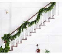YZCIS 18FT Extra Full Christmas Garland Real Touch Norfolk Pine Garland Christmas Decorations Realistic Greenery Garlands for Stairs, Doorframe, Railing,Mantle, Table,Fireplace Indoor Outdoor Holiday