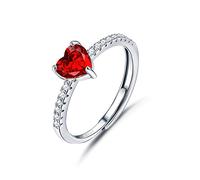 YZCIS 925 Sterling Silver Heart Ring for Women Cubic Zirconia Wedding Engagement Promise Ring Thumb Adjustable Rings for Women Girls Jewellery Gift