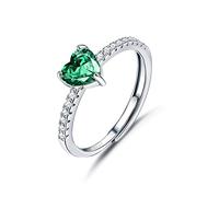 YZCIS 925 Sterling Silver Heart Ring for Women Cubic Zirconia Wedding Engagement Promise Ring Thumb Adjustable Rings for Women Girls Jewellery Gift