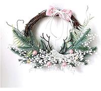 YZCIS Artificial Wreath, Artificial Christmas Garland Christmas Ornaments Fireplace Staircase Wall Front 2020 New Christmas Accessories Christmas Wreath Vine Circle Big Butterfly Wreath Chr
