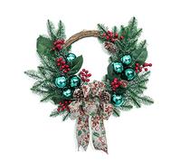 YZCIS Artificial Wreath, Artificial Wreath Green Christmas Wreath Christmas Pine Branch Rattan Garland Vine Ring Upside Down Tree Christmas Garland for Front Door Decor Wreath for Front Door